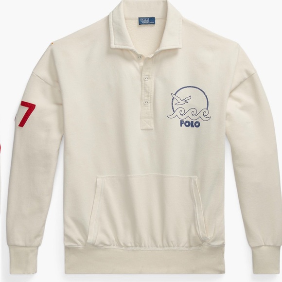 NWT Polo Ralph Lauren Rugby Collared Embroidered Polo Sweatshirt Size S - Picture 10 of 15
